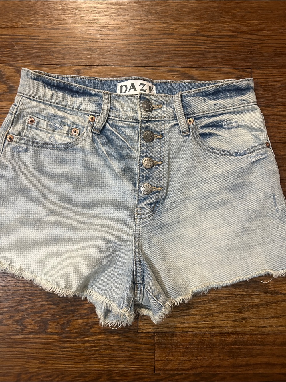 DAZE Light Wash Denim Cutoff Shorts - Women's